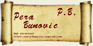 Pera Bunović vizit kartica